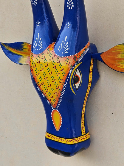 Handcrafted Wooden Cow Face Wall Decor