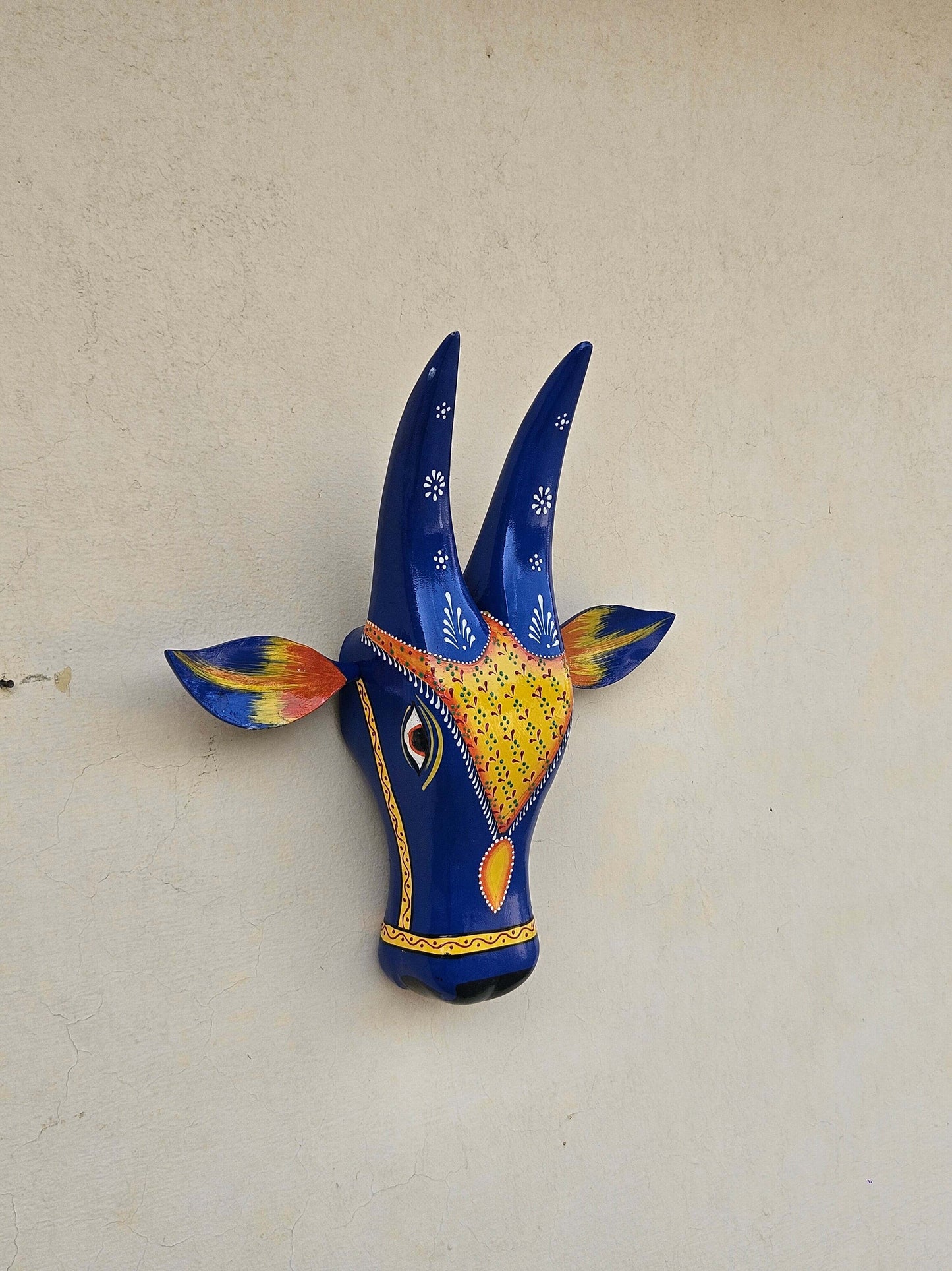 Handcrafted Wooden Cow Face Wall Decor