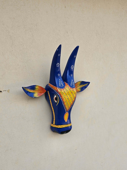Handcrafted Wooden Cow Face Wall Decor