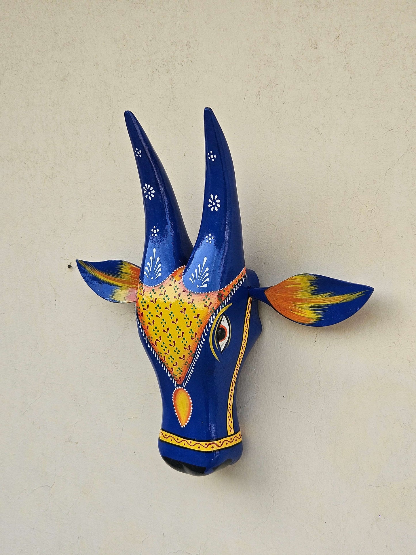 Handcrafted Wooden Cow Face Wall Decor