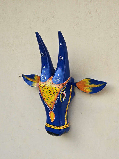 Handcrafted Wooden Cow Face Wall Decor
