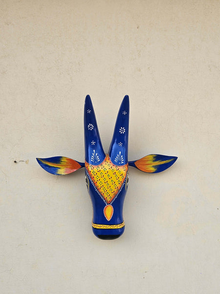 Handcrafted Wooden Cow Face Wall Decor