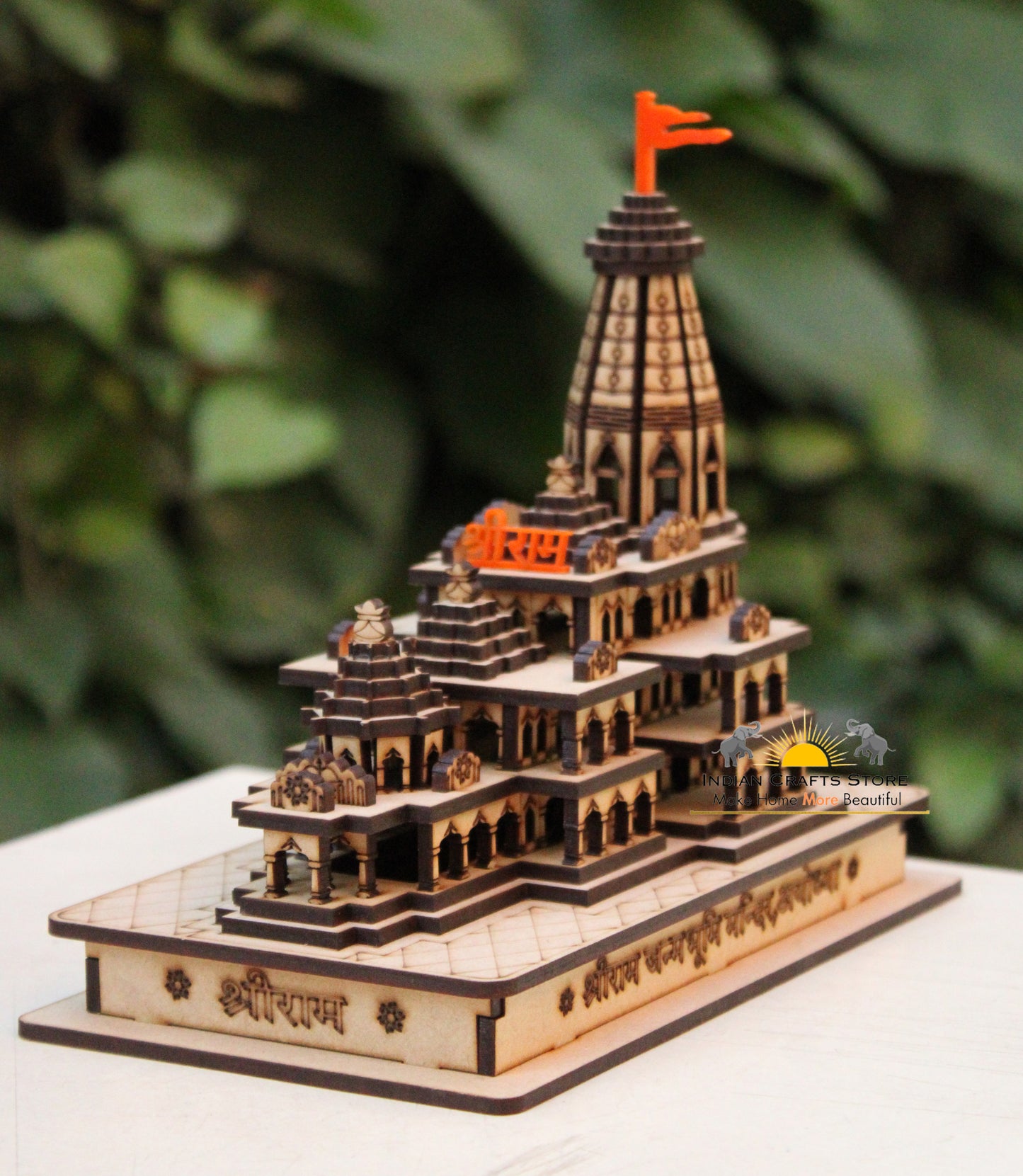 Ram Mandir Ayodhya 3D Model Temple Ram Janmabhoomi Hindu Mandir Replica Rama Lalla Miniature Shrine Gift-Car Dashboard-Free Delivery