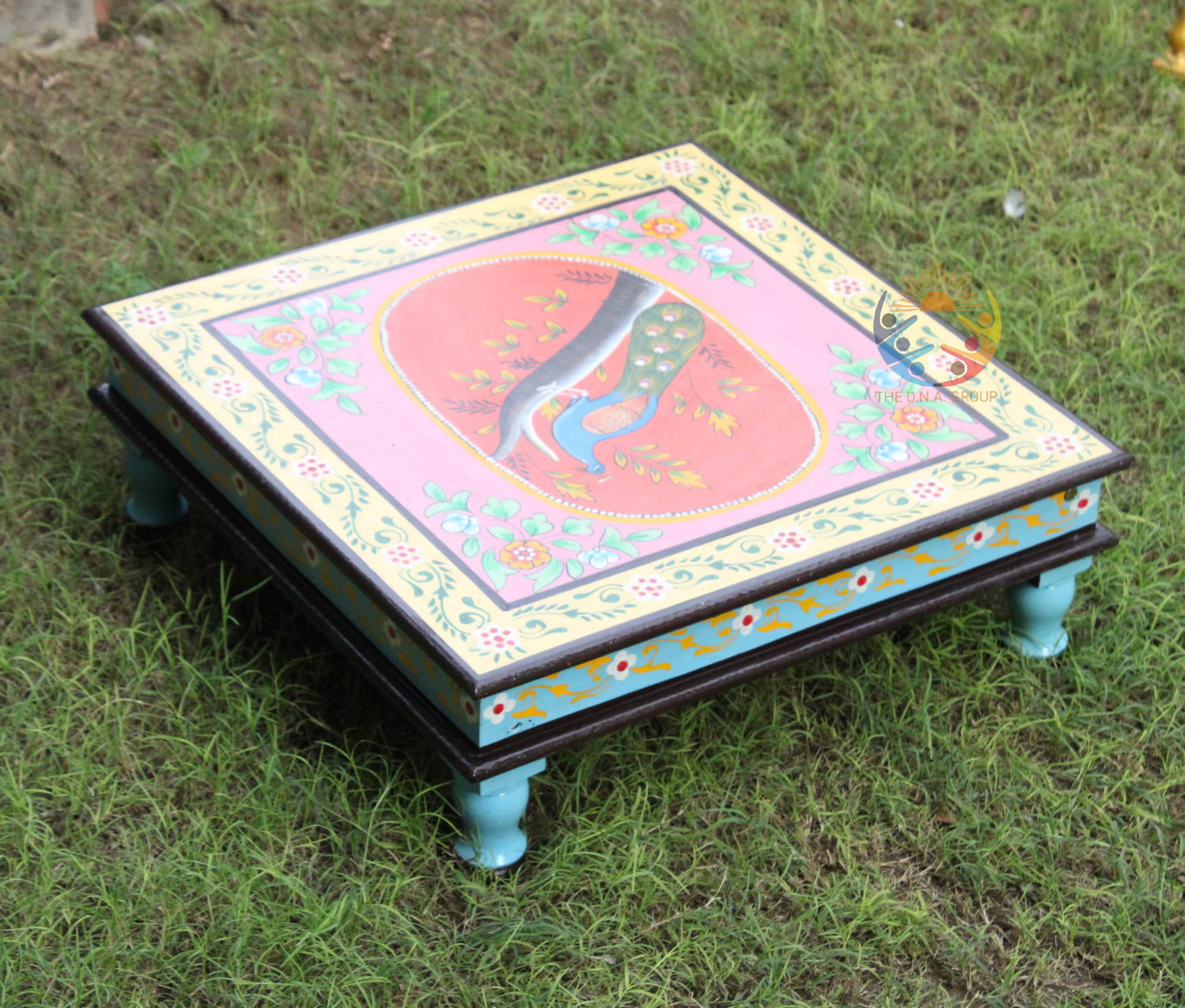 Indian Wooden Hand Painted Chowki / Bajot Set of 3