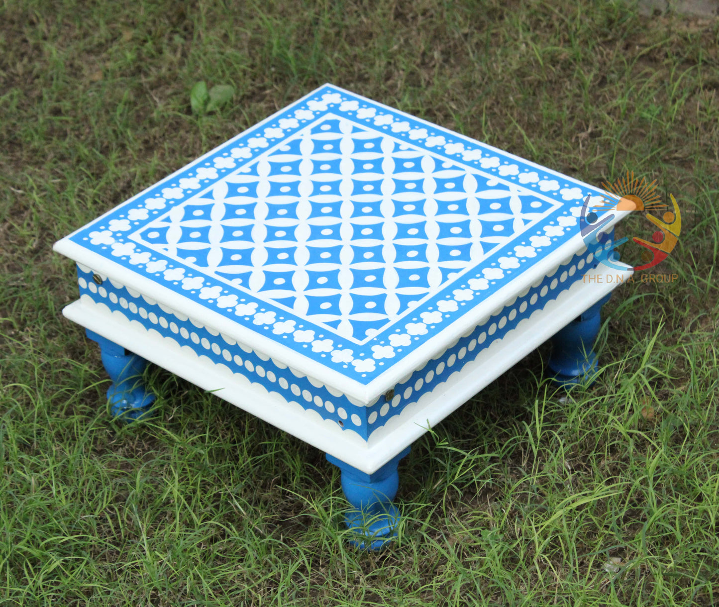 Indian Wooden Hand Painted Chowki / Bajot Set of 3