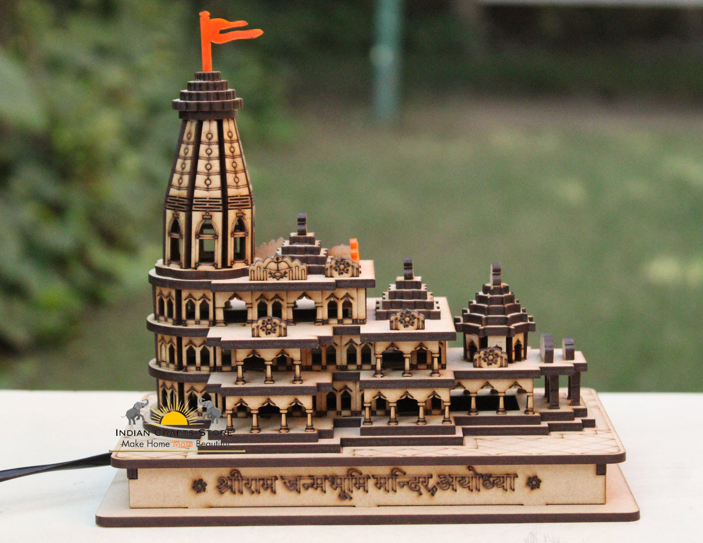 Ram Mandir Ayodhya 3D Model Temple Ram Janmabhoomi Hindu Mandir Replica Rama Lalla Miniature Shrine Gift-Car Dashboard-Free Delivery