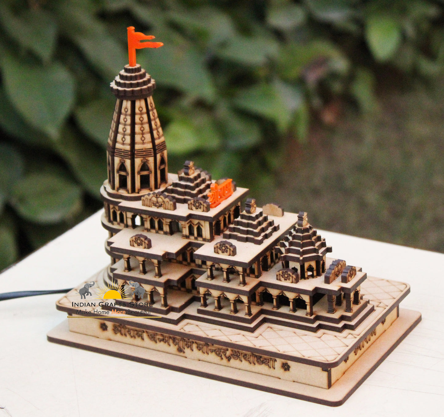 Ram Mandir Ayodhya 3D Model Temple Ram Janmabhoomi Hindu Mandir Replica Rama Lalla Miniature Shrine Gift-Car Dashboard-Free Delivery