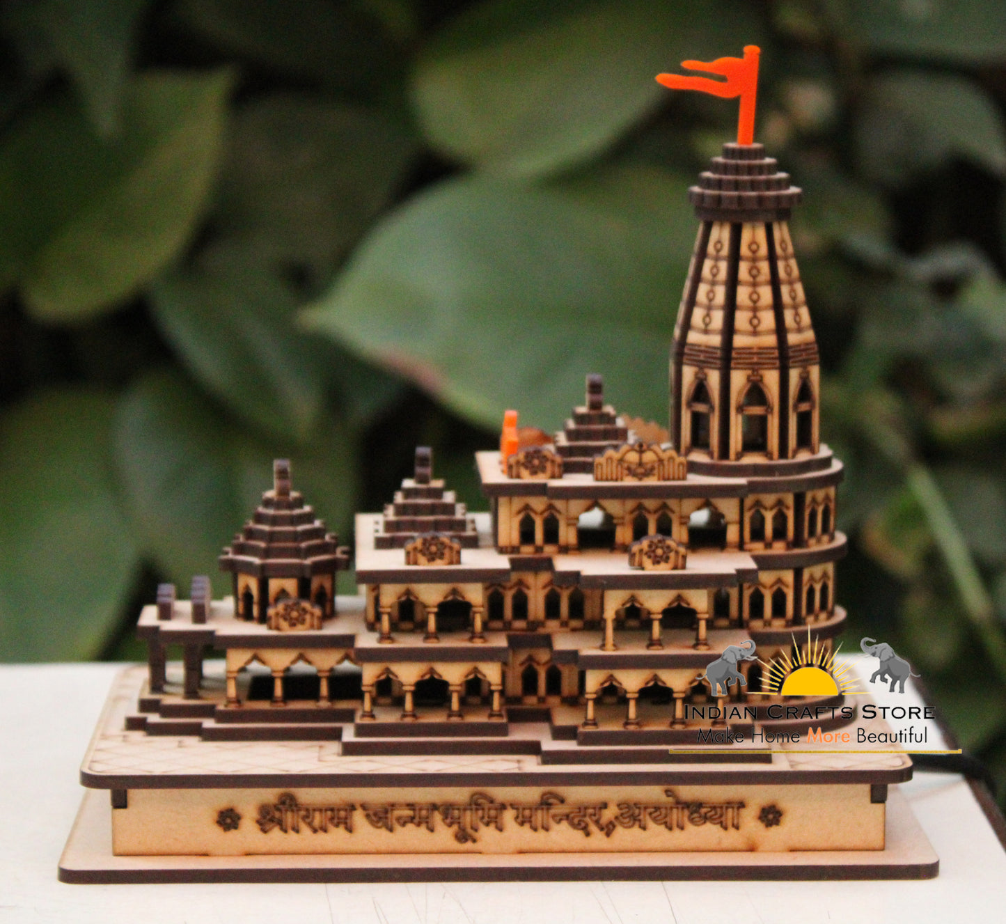 Ram Mandir Ayodhya 3D Model Temple Ram Janmabhoomi Hindu Mandir Replica Rama Lalla Miniature Shrine Gift-Car Dashboard-Free Delivery