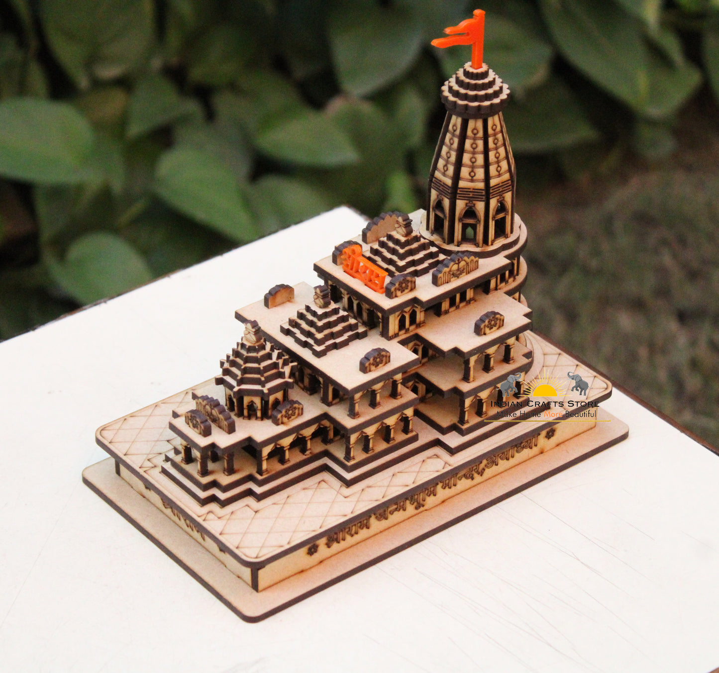 Ram Mandir Ayodhya 3D Model Temple Ram Janmabhoomi Hindu Mandir Replica Rama Lalla Miniature Shrine Gift-Car Dashboard-Free Delivery