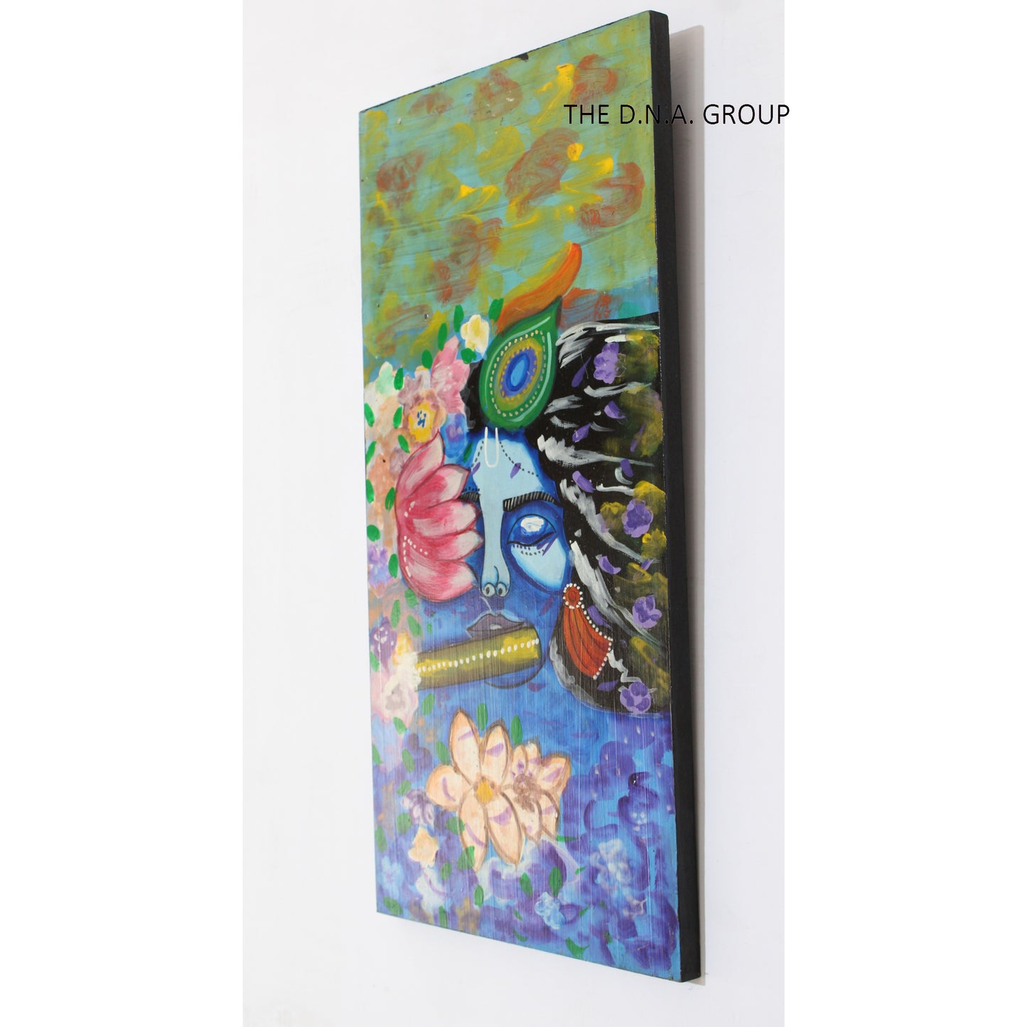 Wooden hand painted spiritual wall frame decorative art pieces for home and office decorations