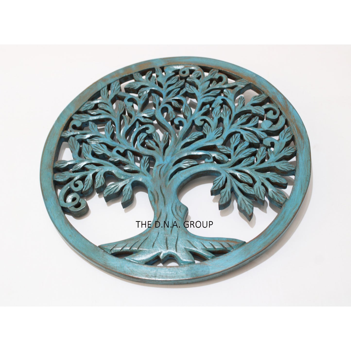 Wooden handcrafted elegant round shape tree design wall panel for home and office decoration art pieces