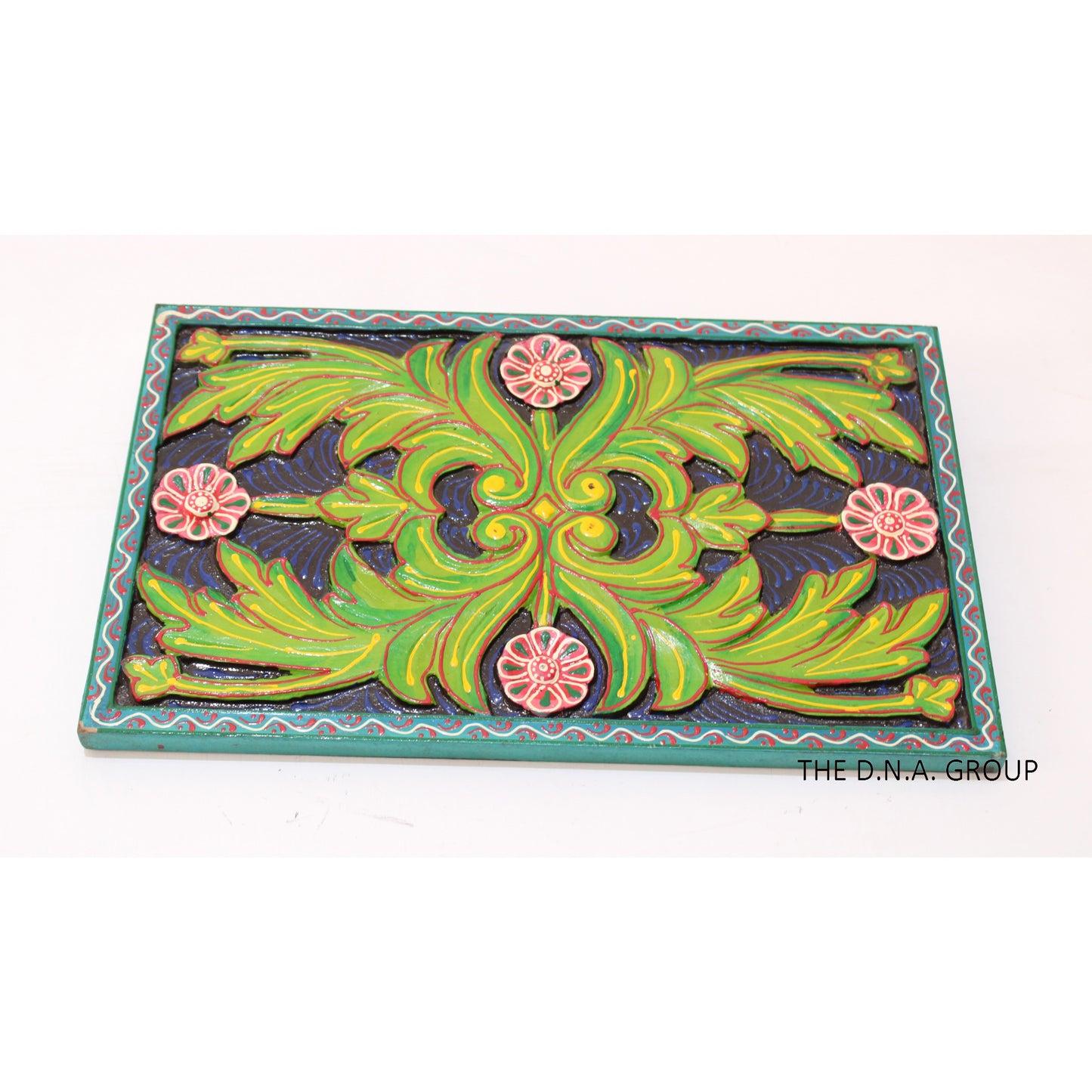 Beautiful Wooden Rectangular Shape Flower Design Wall Hanging Panels And Frames For Home And Office Decorations