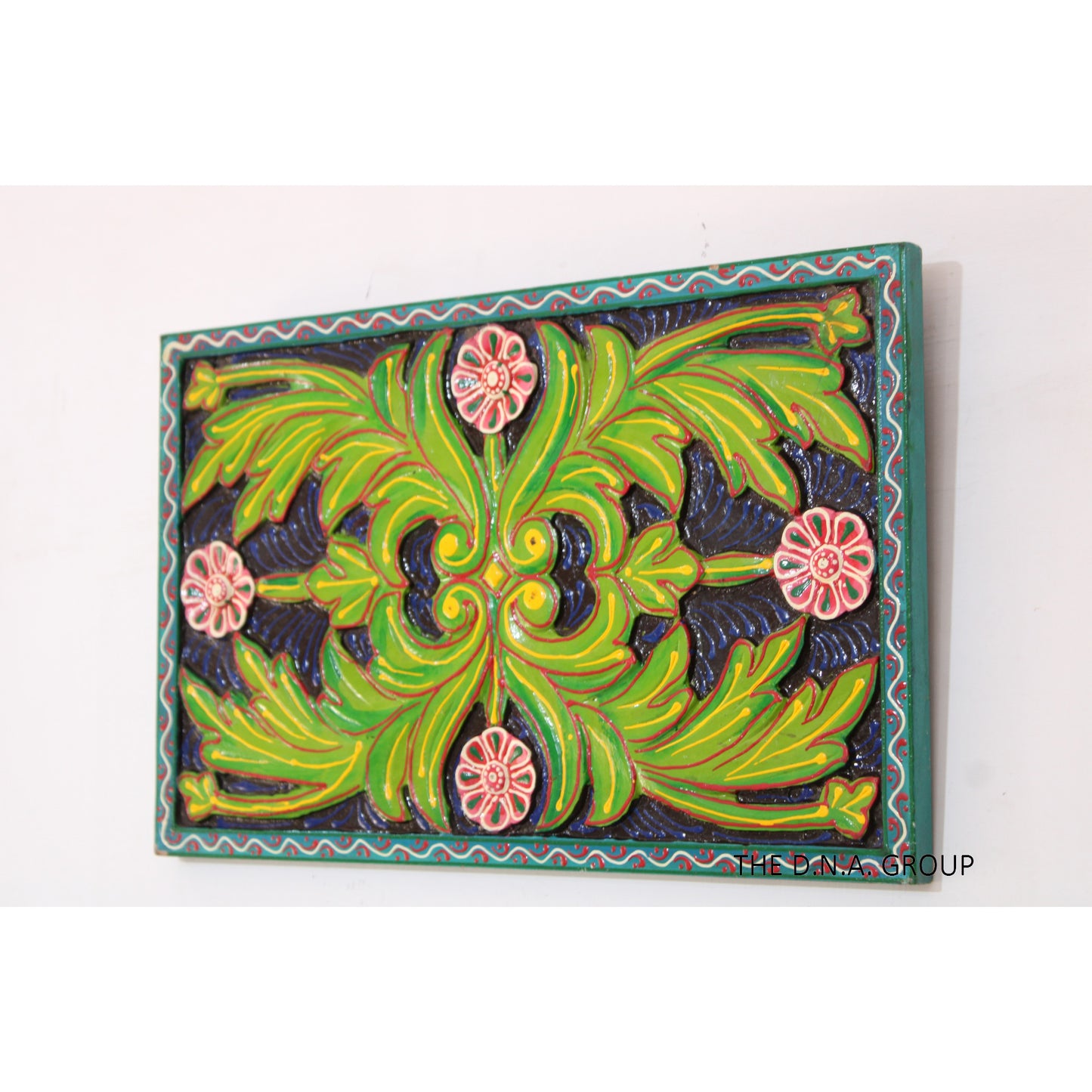 Beautiful Wooden Rectangular Shape Flower Design Wall Hanging Panels And Frames For Home And Office Decorations