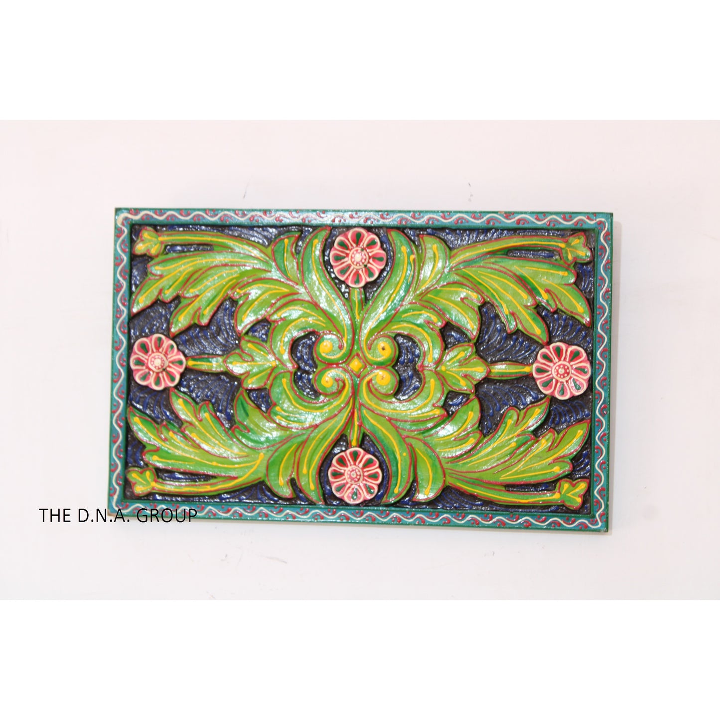 Beautiful Wooden Rectangular Shape Flower Design Wall Hanging Panels And Frames For Home And Office Decorations