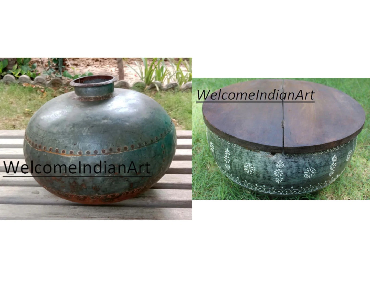 Vintage Iron Pot Rustic Decor & Styling for Gardens