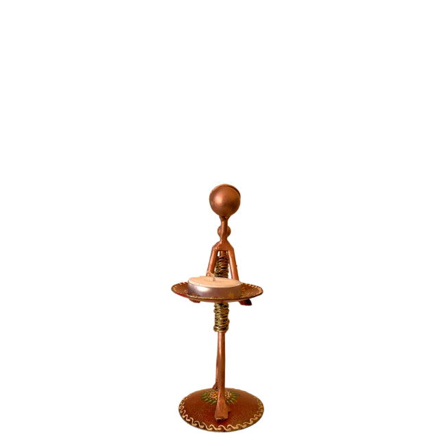 iron metal handcrafted lady candle holder with the modern interior design and unique decorative showpieces.