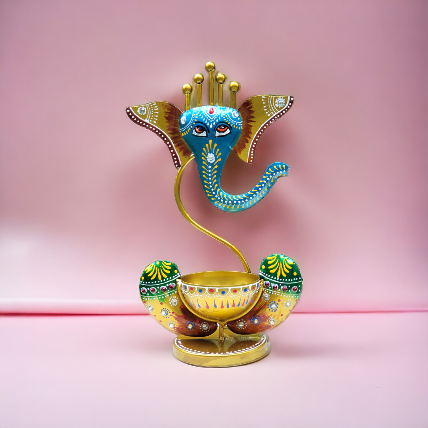 Handcrafted elegant gorgeous tea light ganesha for beautiful home decoration showpieces.