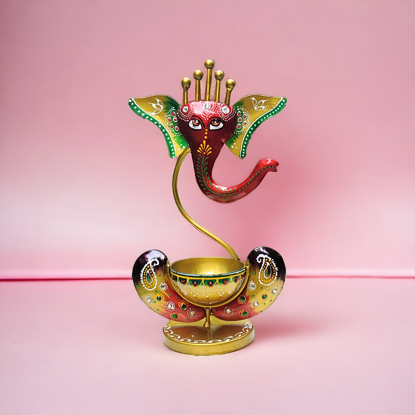 Handcrafted elegant gorgeous tea light ganesha for beautiful home decoration showpieces.