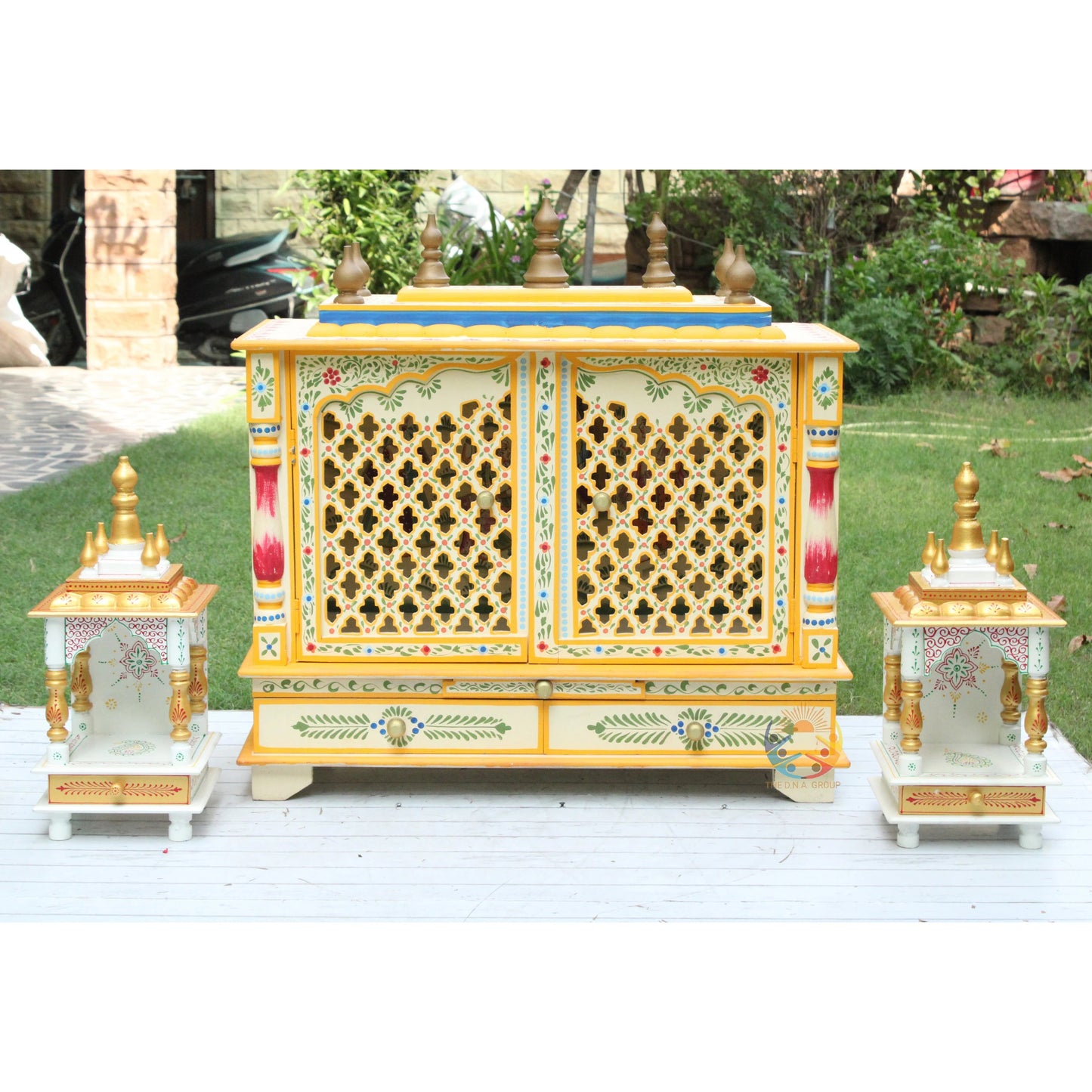Radha Krishna Ji Hand-Painted  Wooden temple