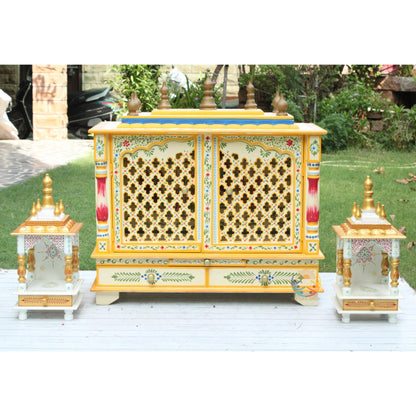 Radha Krishna Ji Hand-Painted  Wooden temple