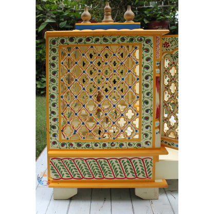 Radha Krishna Ji Hand-Painted  Wooden temple