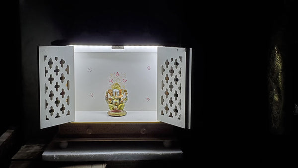 Handmade Wooden Temple /Pooja Mandir with LED