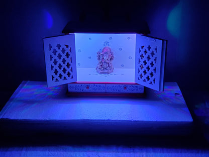 Handmade Wooden Temple /Pooja Mandir with LED