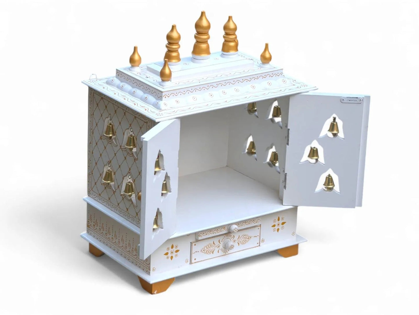 Wooden Temple With Golden Bells 15*8*22 Inches