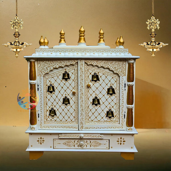 Wooden Temple With Golden Bells 15*8*22 Inches