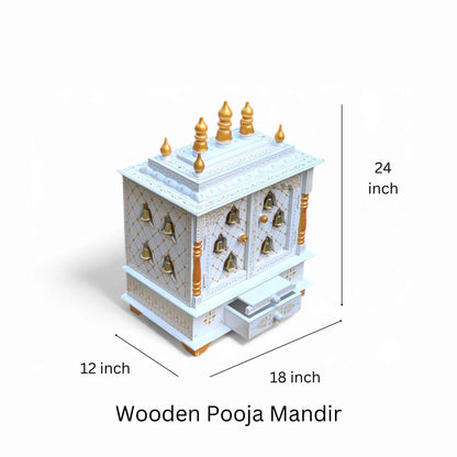 Wooden Temple With Golden Bells 15*8*22 Inches