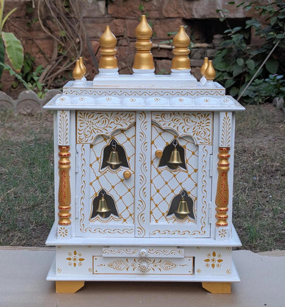 Wooden Temple With Golden Bells 15*8*22 Inches