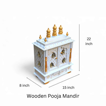 Wooden Temple With Golden Bells 15*8*22 Inches
