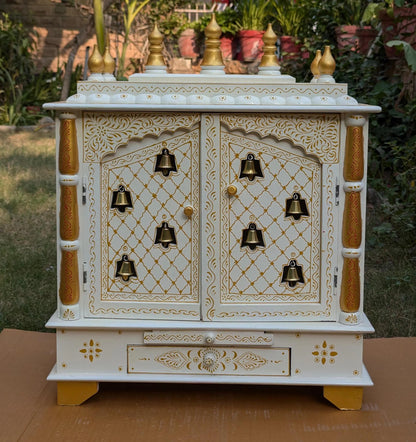 Wooden Temple With Golden Bells 15*8*22 Inches