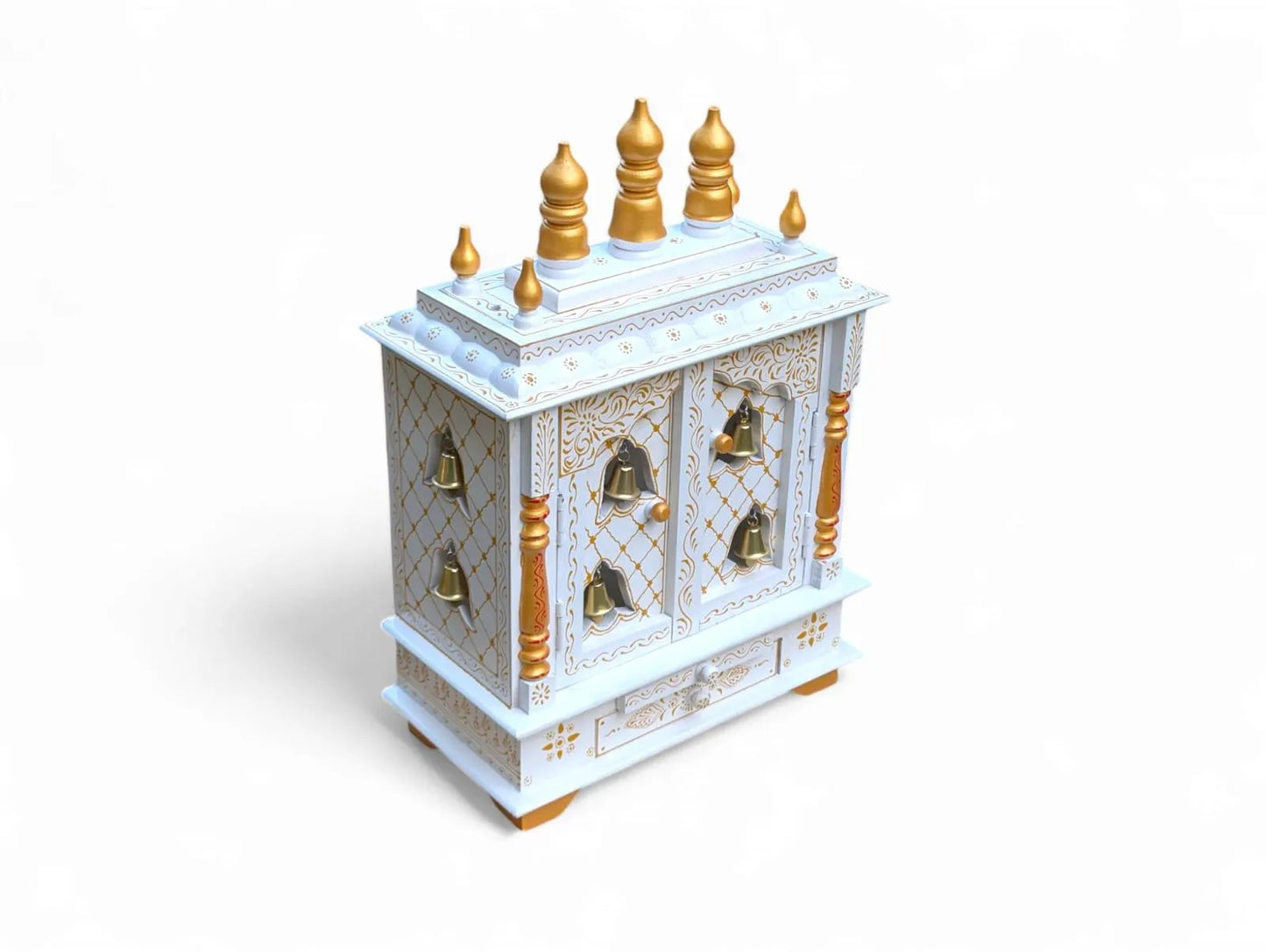 Wooden Temple With Golden Bells 15*8*22 Inches