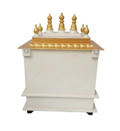 Wooden Temple Mandir For Home Red And Green