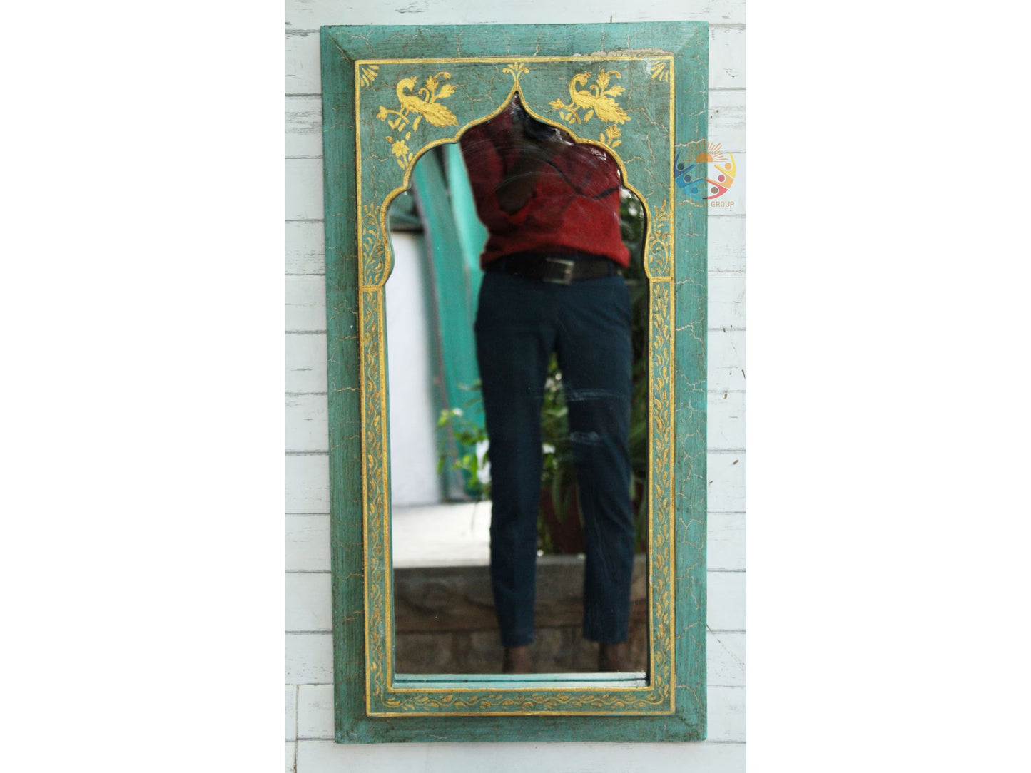 Wooden Frame Wall Mirror Decorative Bath