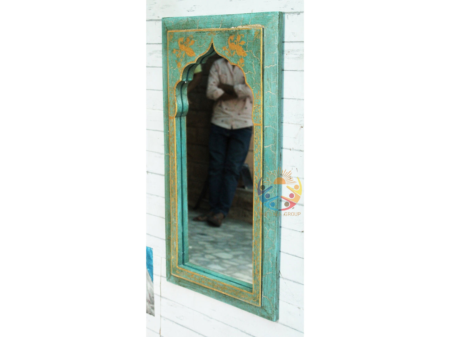 Wooden Frame Wall Mirror Decorative Bath