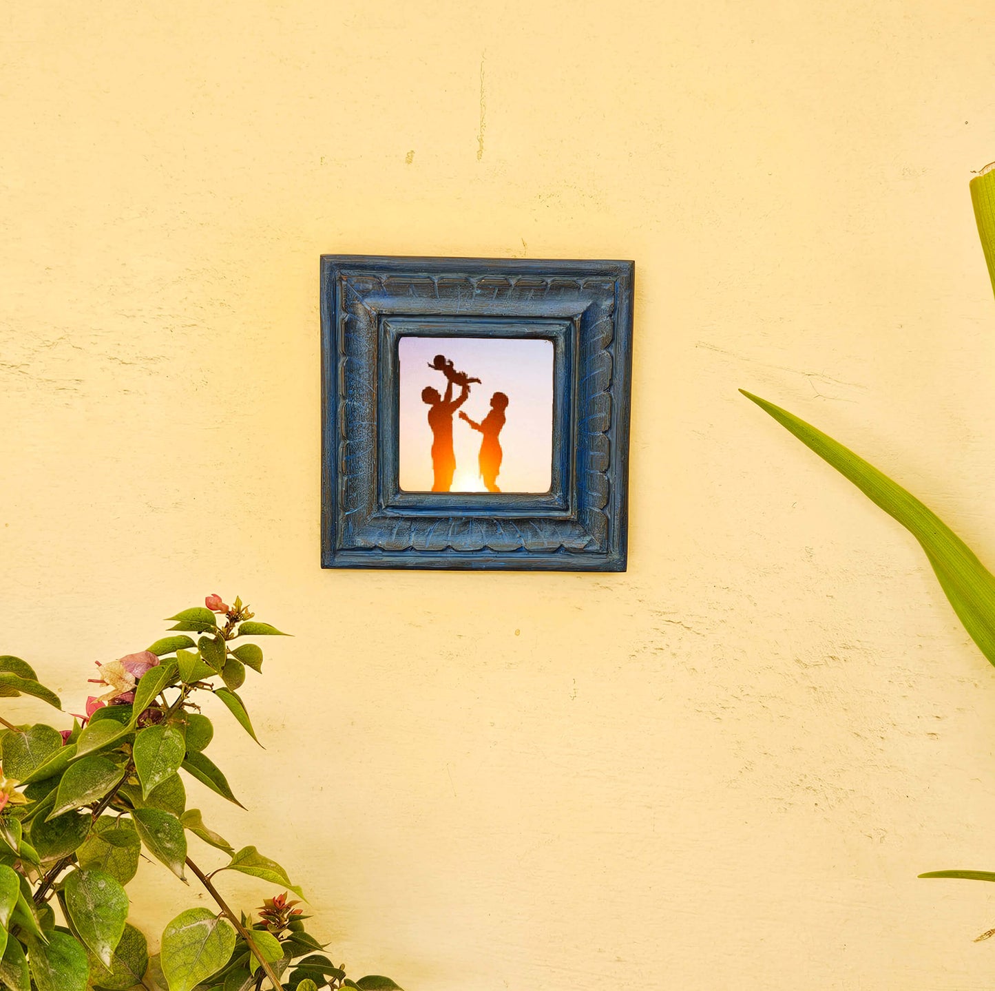 Wooden Photo Frame, Hand Carved Rustic
