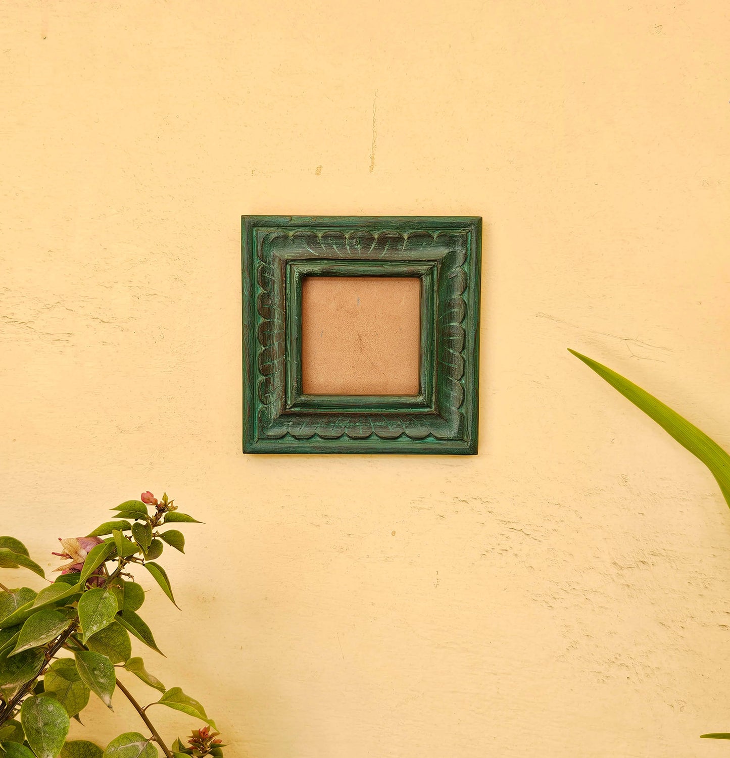 Wooden Photo Frame, Hand Carved Rustic