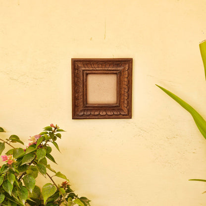 Wooden Photo Frame, Hand Carved Rustic