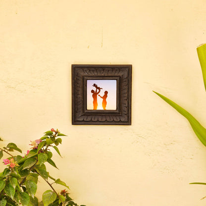 Wooden Photo Frame, Hand Carved Rustic