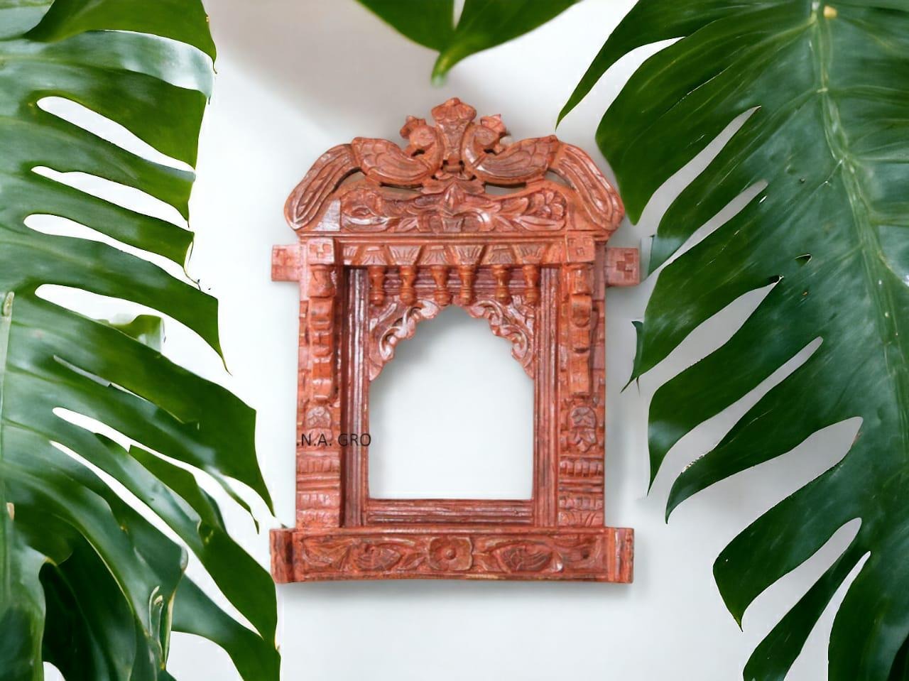 Wooden Mirror Frame Mehrabi Carved