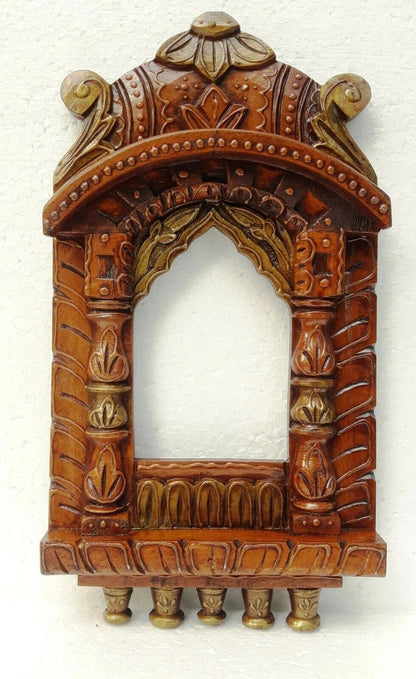 Handcrafted Jharoka Wooden Frame Photo, Mirror