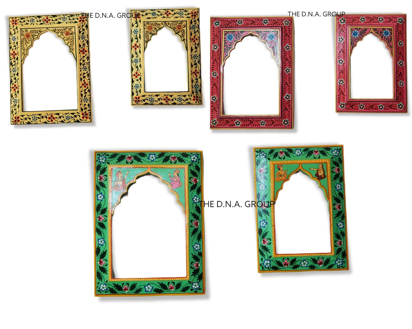 Hand-Craved, Painted Photo Wooden Frame
