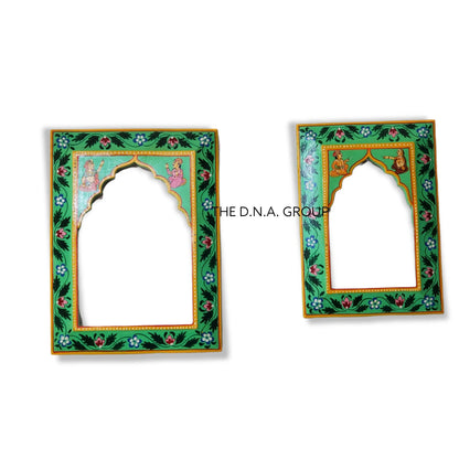 Hand-Craved, Painted Photo Wooden Frame