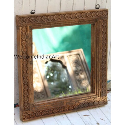 Artistic Wood Mirror Frame - Home Decor