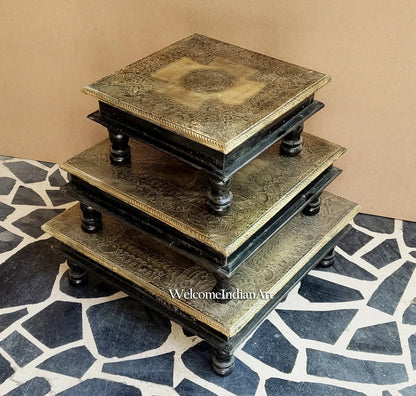 Handmade Mandir Platform – Wooden Bajot Table