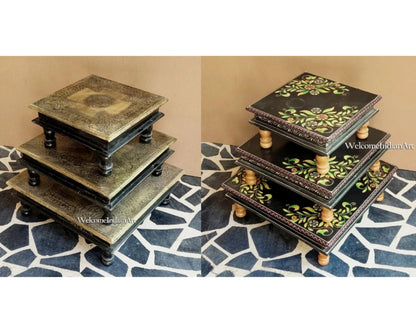 Handmade Mandir Platform – Wooden Bajot Table