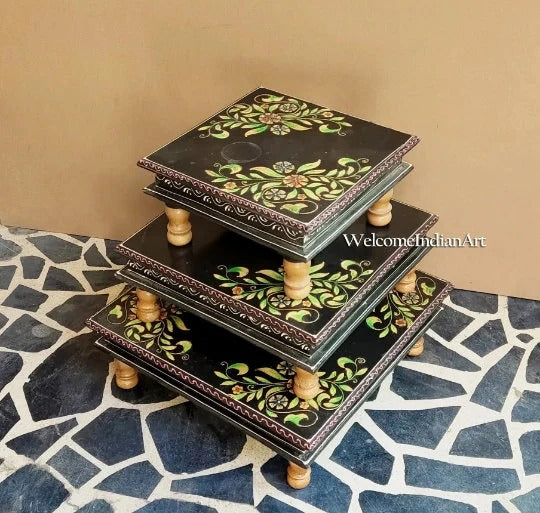 Handmade Mandir Platform – Wooden Bajot Table