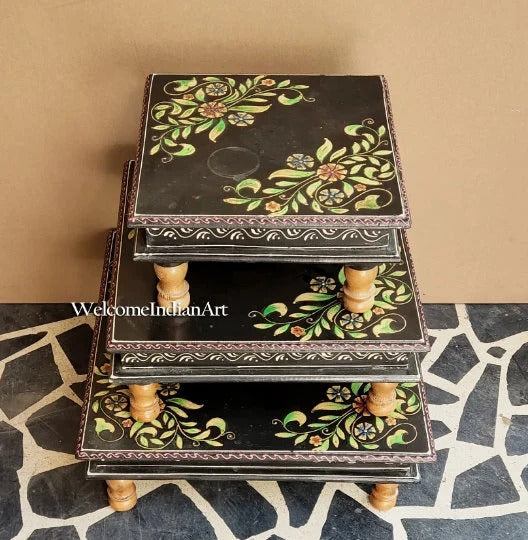 Handmade Mandir Platform – Wooden Bajot Table
